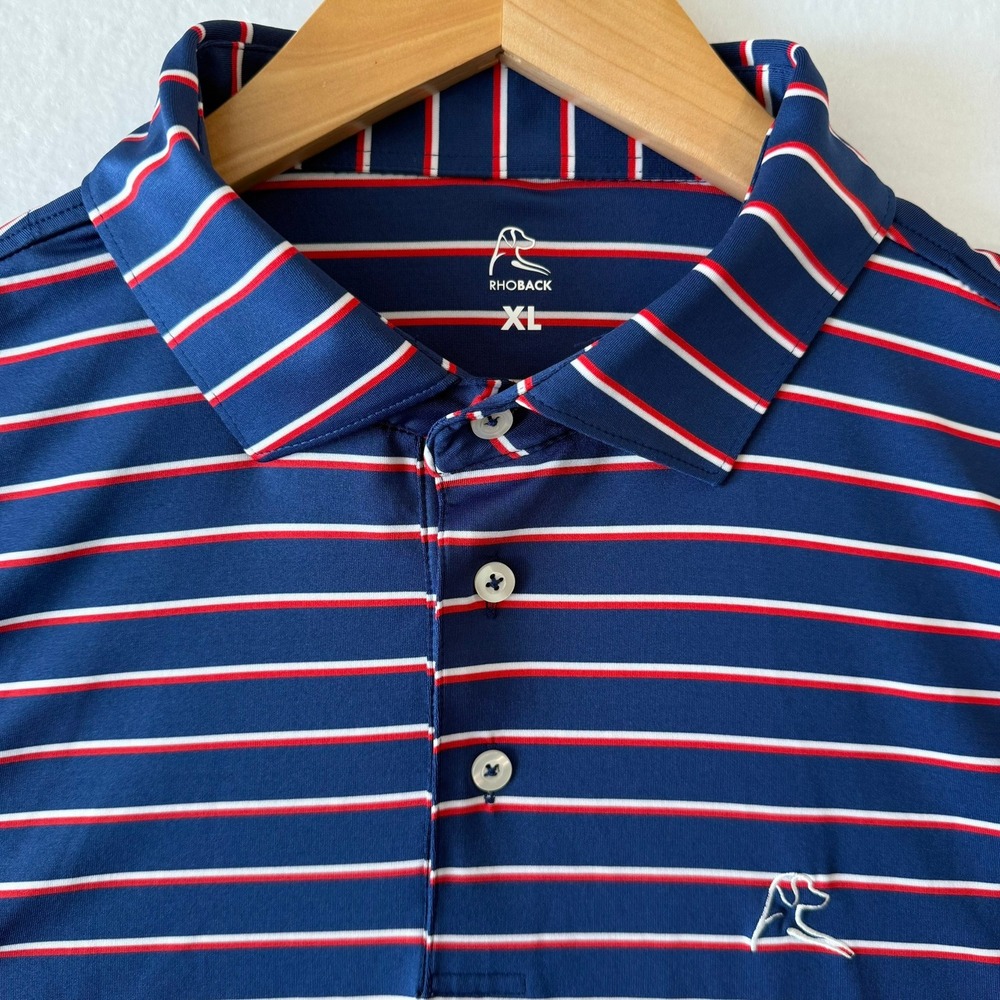Rhoback Mens XL The Old Glory Stripe - Navy Red White Striped American Flag USA